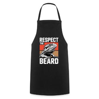 Respect the Beard! Bearded Dragon Reptile Terraristics - Cooking Apron - black - Front - AI Model Male 185 dark (185cm)