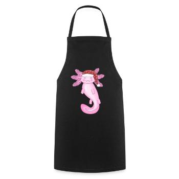 Süßer Weihnachts-Axolotl - Kochschürze - Schwarz - Vorne - AI Model Male 185 dark (185cm)