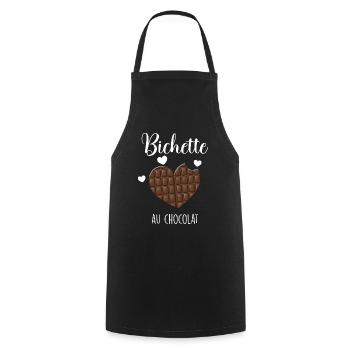 Ma Bichette Au Chocolat Craquante Cadeau Amour - Tablier de cuisine - noir - Devant - AI Model Male 185 dark (185cm)