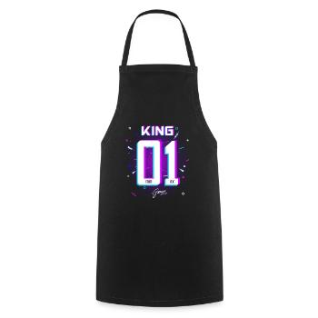 Gamer - King - Queen Gift Present Idea - Cooking Apron - black - Front - AI Model Male 185 dark (185cm)