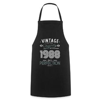 AGE TO PERFECTION born in 1988 anniversary 34 years - Cooking Apron - black - Front - AI Model Male 185 dark (185cm)