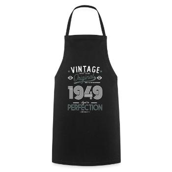 AGE TO PERFECTION born in 1949 anniversary 73 years - Cooking Apron - black - Front - AI Model Male 185 dark (185cm)