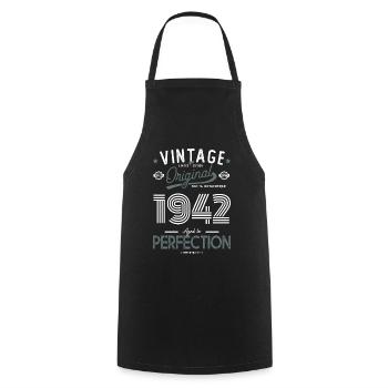 AGE TO PERFECTION born in 1942 anniversary 80 years - Cooking Apron - black - Front - AI Model Male 185 dark (185cm)