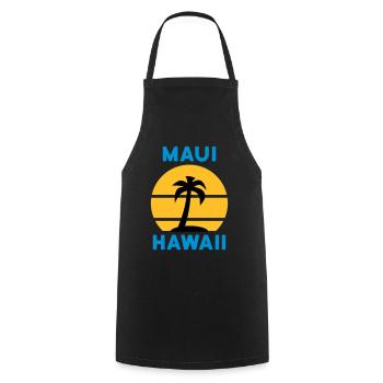 Maui, Hawaii (Sonne, Palme, Insel) - Kochschürze - Schwarz - Vorne - AI Model Male 185 dark (185cm)