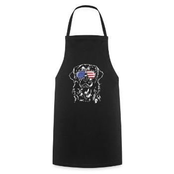 Golden Retriever America Flag Dogs Wilsigns - Cooking Apron - black - Front - AI Model Male 185 dark (185cm)