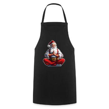 Santa Claus makes yoga - Cooking Apron - black - Front - AI Model Male 185 dark (185cm)