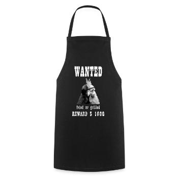 Huhn BBQ Wanted Grill - Kochschürze - Schwarz - Vorne - AI Model Male 185 dark (185cm)
