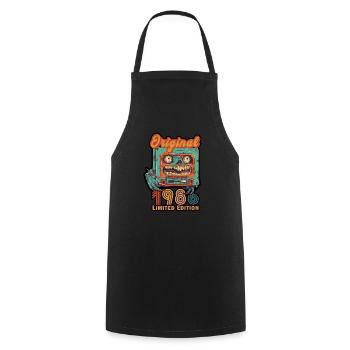 Édition limitée originale 1986 cassette anniversaire - Tablier de cuisine - noir - Devant - AI Model Male 185 dark (185cm)