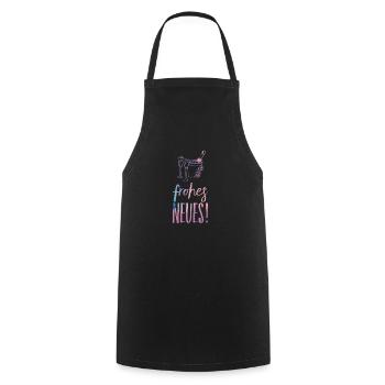 New Year's Eve 2018 T-Shirt Happy New Sparkling Wine Knaller - Cooking Apron - black - Front - AI Model Male 185 dark (185cm)