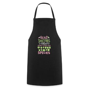 Cadeau vétérinaire, vétérinaire de l'année - Tablier de cuisine - noir - Devant - AI Model Male 185 dark (185cm)