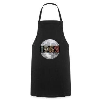 1969 lune anniversaire des 50 ans - Tablier de cuisine - noir - Devant - AI Model Male 185 dark (185cm)