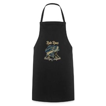Angler T-shirts pike and carp fishing fish - Cooking Apron - black - Front - AI Model Male 185 dark (185cm)