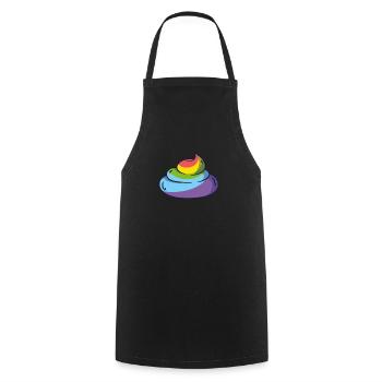 Unicorn heap of feces dumplings AA poop shit - Cooking Apron - black - Front - AI Model Male 185 dark (185cm)