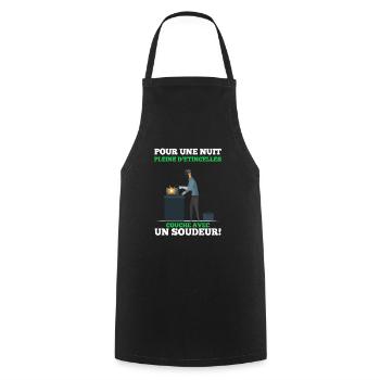 Soudeur shirt • Couche avec Soudeur Cadeau - Tablier de cuisine - noir - Devant - AI Model Male 185 dark (185cm)