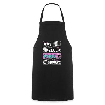 Eat Sleep Anime Repeat - Cooking Apron - black - Front - AI Model Male 185 dark (185cm)