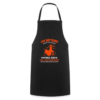 Batteur Shirt • Batterie • Musicien Cadeau - Tablier de cuisine - noir - Devant - AI Model Male 185 dark (185cm)