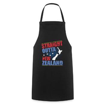 New Zealand - Cooking Apron - black - Front - AI Model Male 185 dark (185cm)