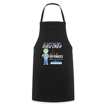 Infirmier shirt • Hero • Infirmier Cadeau - Tablier de cuisine - noir - Devant - AI Model Male 185 dark (185cm)