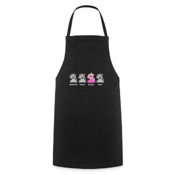 Quart de licorne - Tablier de cuisine - noir - Devant - AI Model Male 185 dark (185cm)