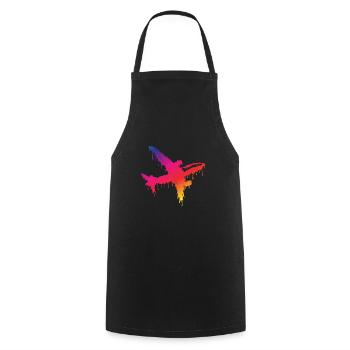 plane - Cooking Apron - black - Front - AI Model Male 185 dark (185cm)