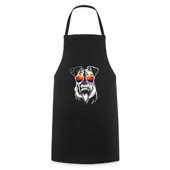 Schnauzer avec lunettes de soleil Chien Schnauzer miniature - Tablier de cuisine - noir - Devant - AI Model Male 185 dark (185cm)