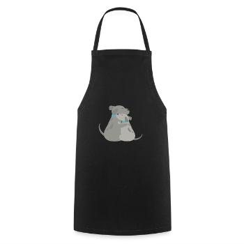 Chien câlin - Tablier de cuisine - noir - Devant - AI Model Male 185 dark (185cm)