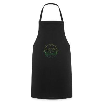 Berge Kompass - Kochschürze - Schwarz - Vorne - AI Model Male 185 dark (185cm)