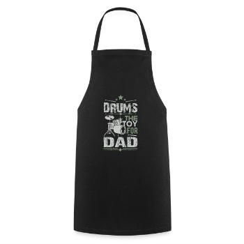 Papa de batterie - Tablier de cuisine - noir - Devant - AI Model Male 185 dark (185cm)