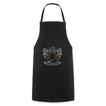 Faultier yoga - Kochschürze - Schwarz - Vorne - AI Model Male 185 dark (185cm)
