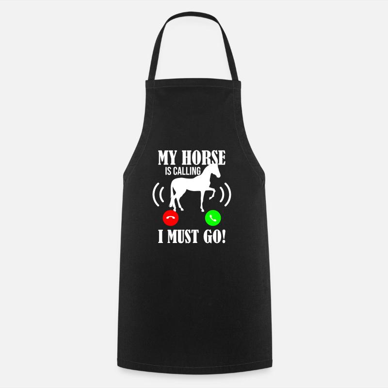 Call horse - Cooking Apron - black