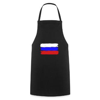 Drapeau de la Russie - Tablier de cuisine - noir - Devant - AI Model Male 185 dark (185cm)