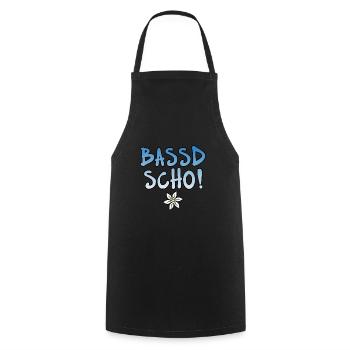 Bassd scho - Kochschürze - Schwarz - Vorne - AI Model Male 185 dark (185cm)