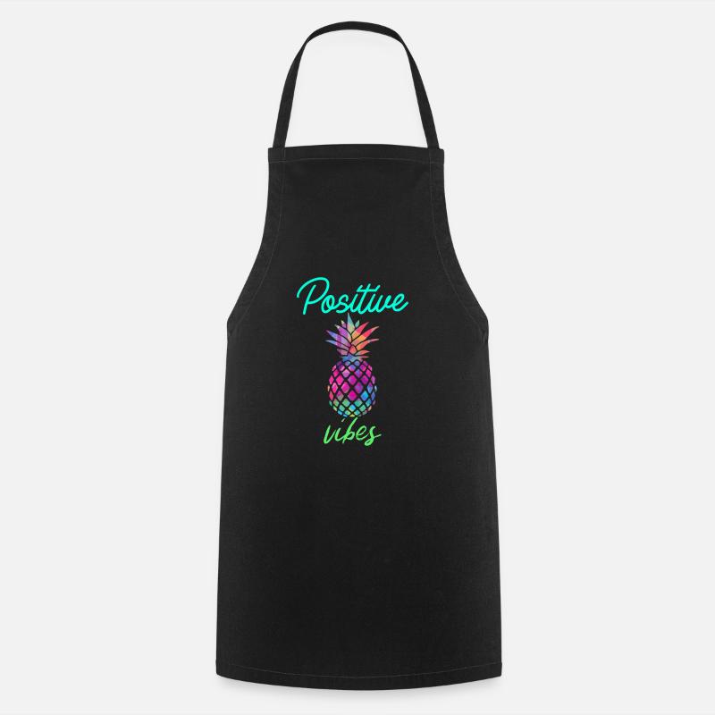 Positive Vibes - Ananas, été - Tablier de cuisine - noir
