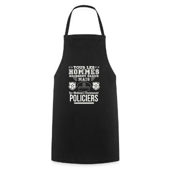 Police - Cooking Apron - black - Front - AI Model Male 185 dark (185cm)