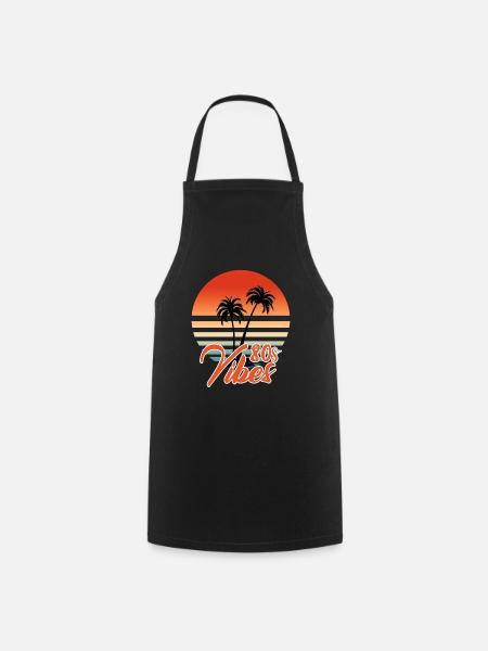 Vibes rétro des années 80 - Tablier de cuisine - noir