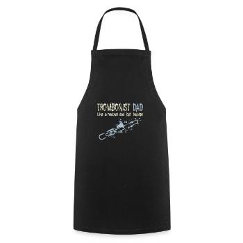 Trombone papa - Tablier de cuisine - noir - Devant - AI Model Male 185 dark (185cm)