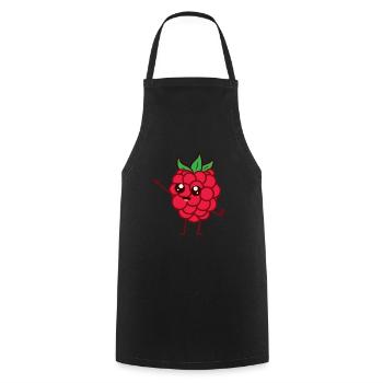 Himbeere süß - Kochschürze - Schwarz - Vorne - AI Model Male 185 dark (185cm)