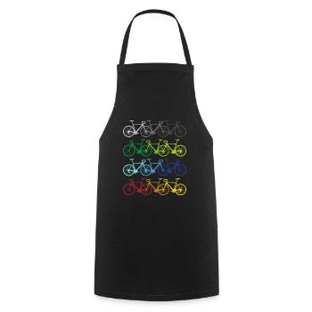 Fahrräder Regenbogen Fahrradfahrer Radfahrer - Kochschürze - Schwarz - Vorne - AI Model Male 185 dark (185cm)