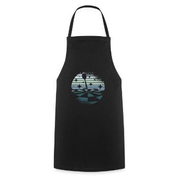 Darts retro - Cooking Apron - black - Front - AI Model Male 185 dark (185cm)