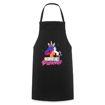 4th Birthday Girl - Cooking Apron - black - Front - AI Model Male 185 dark (185cm)