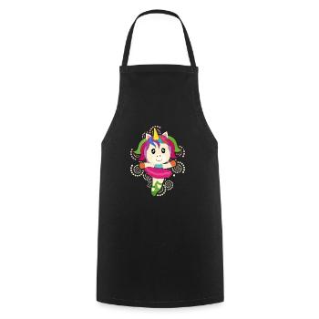 Danseuse ballerine licorne - geschnekidee - Tablier de cuisine - noir - Devant - AI Model Male 185 dark (185cm)