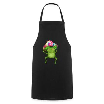Frosch - Kochschürze - Schwarz - Vorne - AI Model Male 185 dark (185cm)