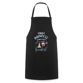 Oubliez princesse je veux devenir scientifique - Tablier de cuisine - noir - Devant - AI Model Male 185 dark (185cm)