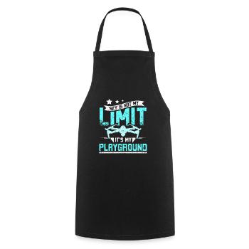 Sky is not my limit its my playground drone - Cooking Apron - black - Front - AI Model Male 185 dark (185cm)