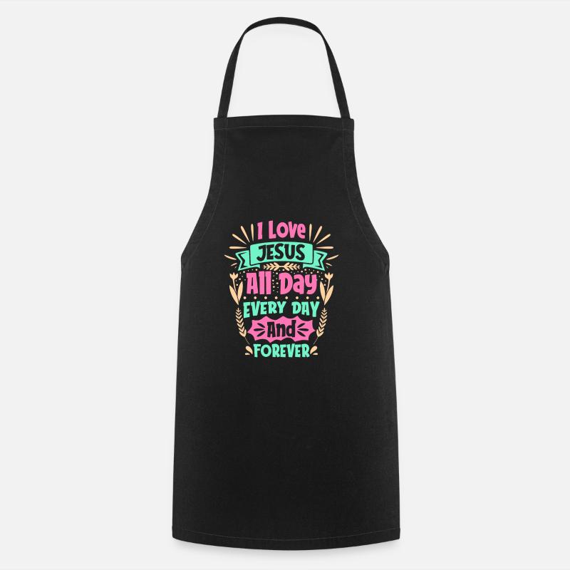 I Love Jesus - Cooking Apron - black