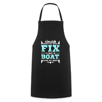 Fix my boat love my boat - Cooking Apron - black - Front - AI Model Male 185 dark (185cm)