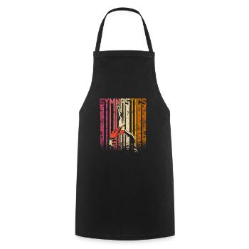 Gymnastique rétro vintage - Tablier de cuisine - noir - Devant - AI Model Male 185 dark (185cm)