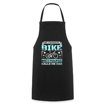 Mon mécanicien de vélo préféré m’appelle papa - Tablier de cuisine - noir - Devant - AI Model Male 185 dark (185cm)