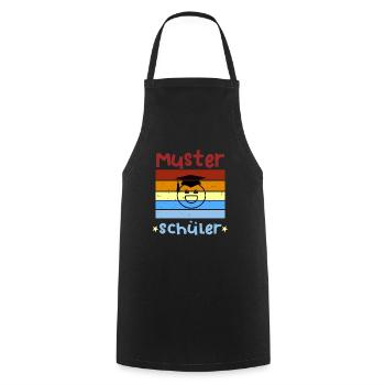 Musterschüler Smile Schulbeginn T shirt - Kochschürze - Schwarz - Vorne - AI Model Male 185 dark (185cm)