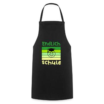 Endlich in die Schule Smile Schulbeginn T shirt - Kochschürze - Schwarz - Vorne - AI Model Male 185 dark (185cm)